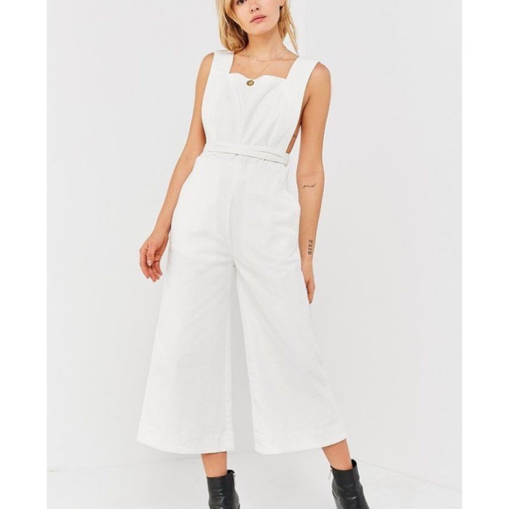 Tia square neck apron jumpsuit